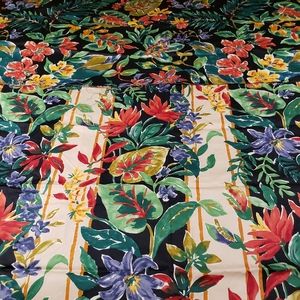 Vintage fabric. Hawaiian screen print fabric.